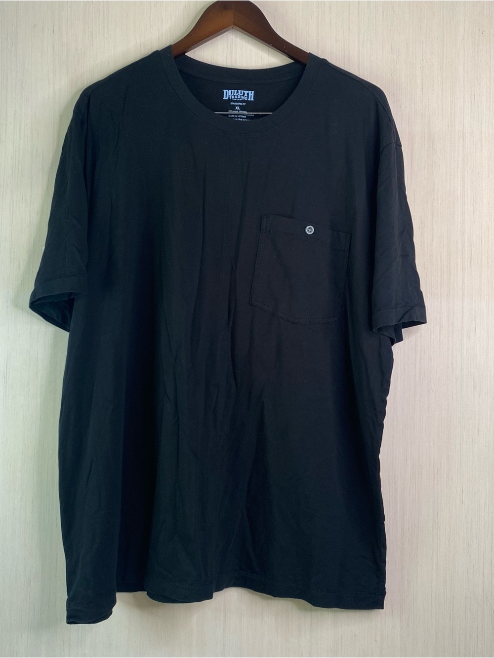 Duluth Trading Co Men’s Standard Fit Pima Cotton Tencel Black Pocket Tee XL